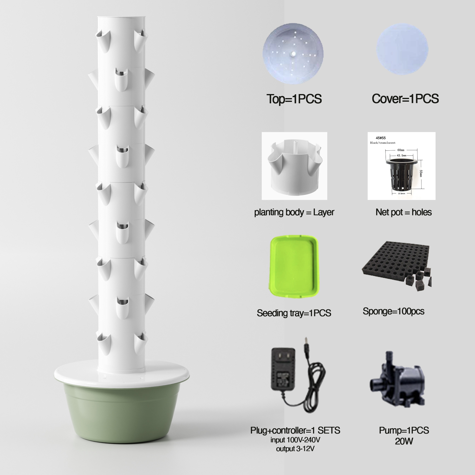 9 Layer Hydroponic Tower Growi - Hydroponic Tower Planter ulasan dan harga