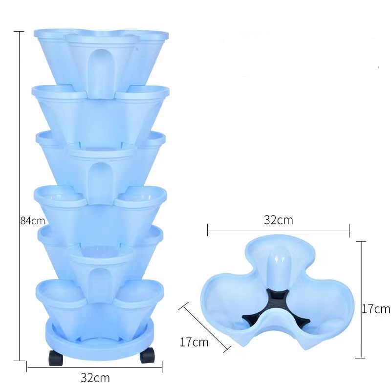 Stackable Plastic Strawberry V - Hydroponic Tower Planter ulasan dan harga