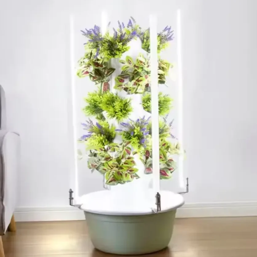Hydroponic Tower with LED Grow - Hydroponic Tower Planter ulasan dan harga