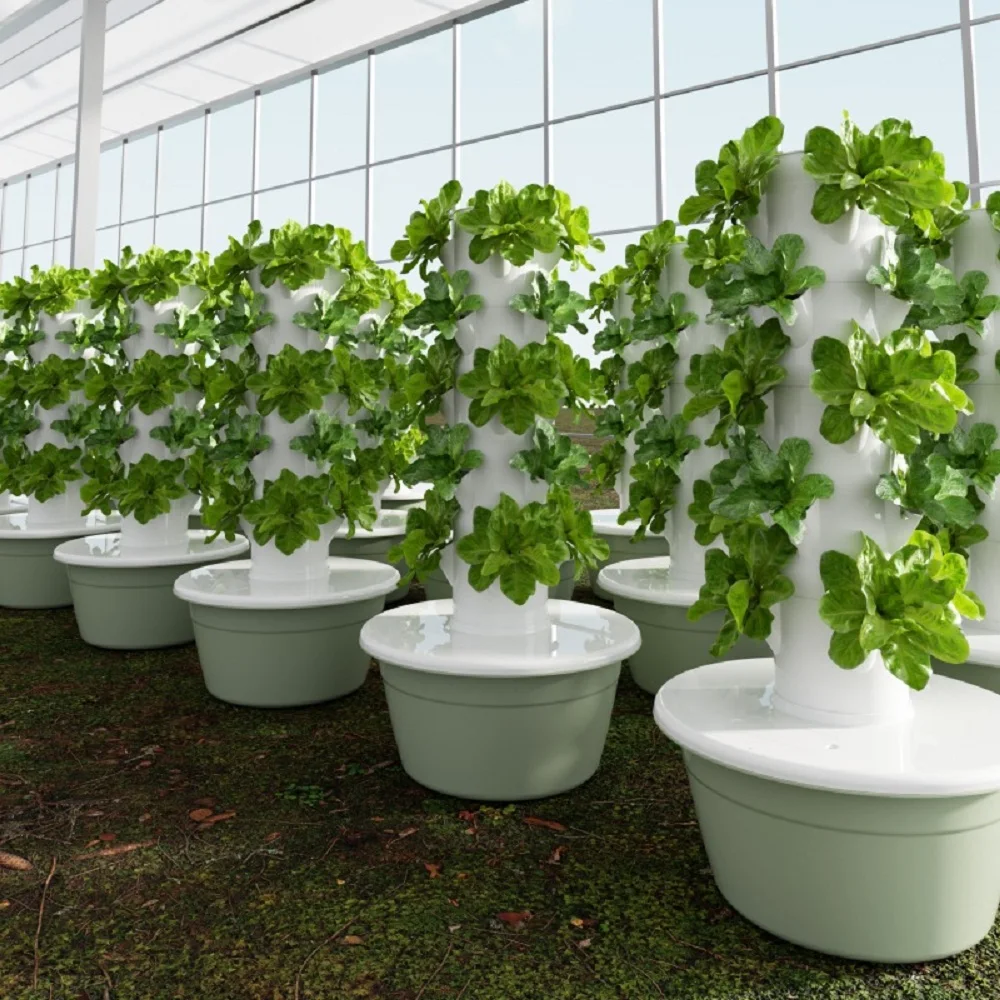 Hydroponic Tower with LED Grow - Hydroponic Tower Planter ulasan dan harga